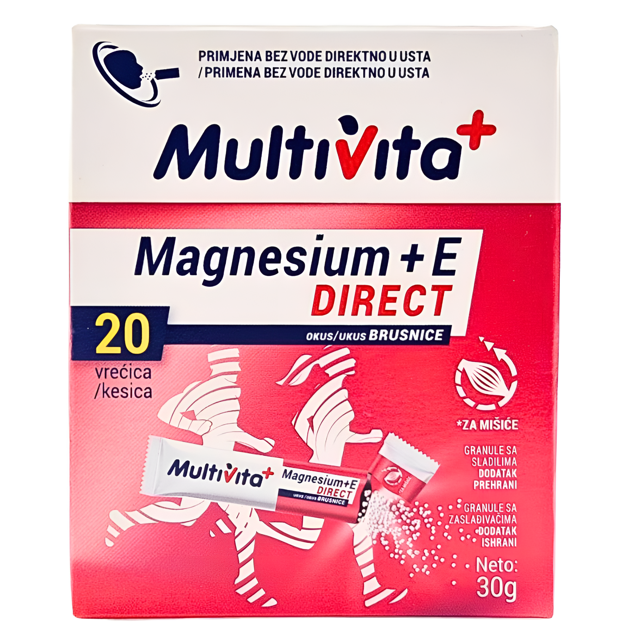 268 Magnezij direct +vitamin E-okus brusnica 20kom Multivita - Image 1